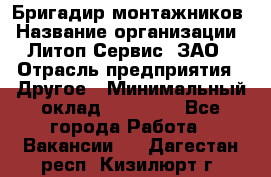 Бригадир монтажников › Название организации ­ Литоп-Сервис, ЗАО › Отрасль предприятия ­ Другое › Минимальный оклад ­ 23 000 - Все города Работа » Вакансии   . Дагестан респ.,Кизилюрт г.